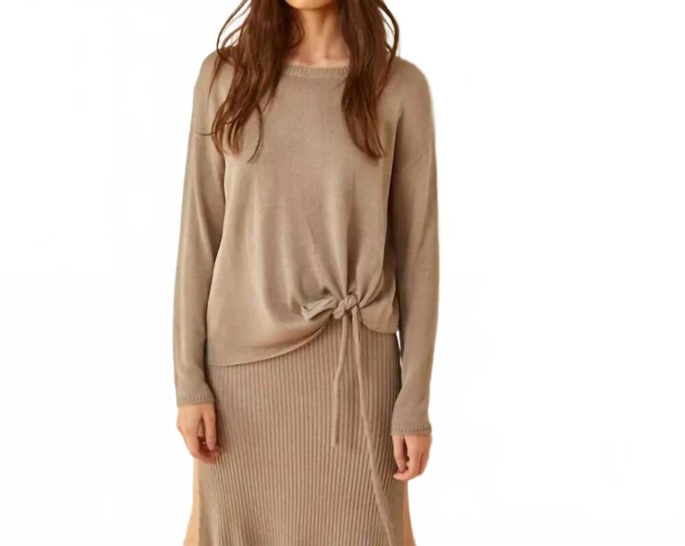 NEW BY TOGETHER front tie knit sweater in mocha